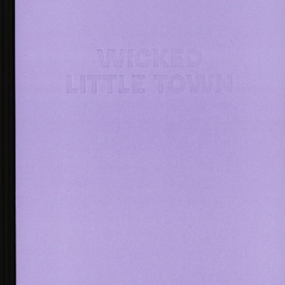 Capa de livro lilás com lombada preta e texto em relevo