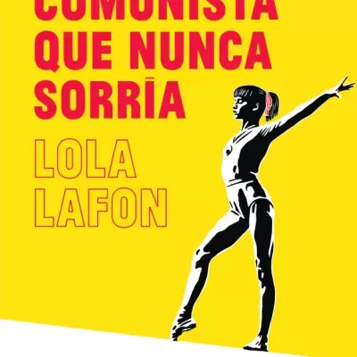 Capa de livro amarela com ilustração de menina e texto em vermelho e amarelo
