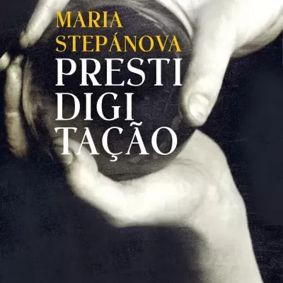 Capa de livro com mãos segurando bola de vidro e texto da obra