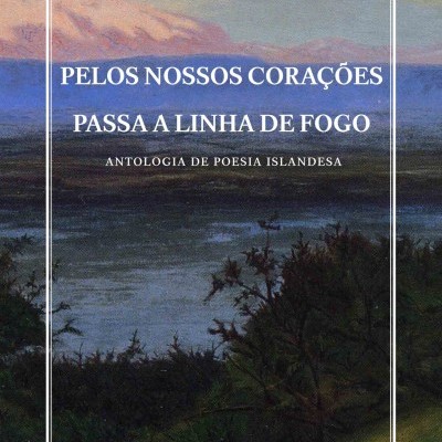 Capa de livro com título e paisagem natural