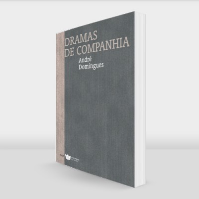 Livro DRAMAS DE COMPANHIA com capa cinza e lombada castanha