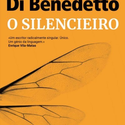 Capa de livro laranja com texto e desenho de asas