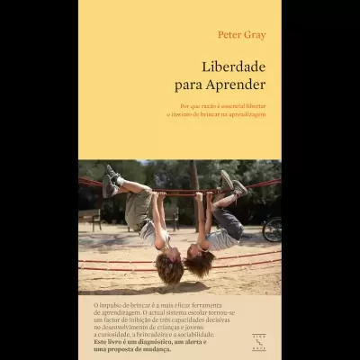 Capa do livro 'Liberdade para Aprender' com crianças a brincar num parque