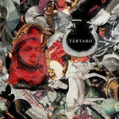 Colagem artística com estátuas, borboleta e texto TÁRTARO