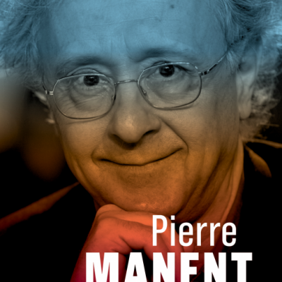 Capa de livro com homem idoso de óculos e texto Pierre MANENT O Olhar Político