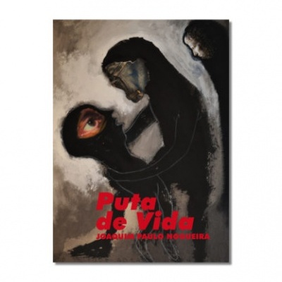 Capa de livro com ilustração de figuras humanas em tons escuros e texto vermelho