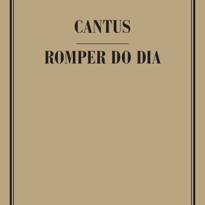 Capa de livro bege com texto preto Cantus Romper do Dia
