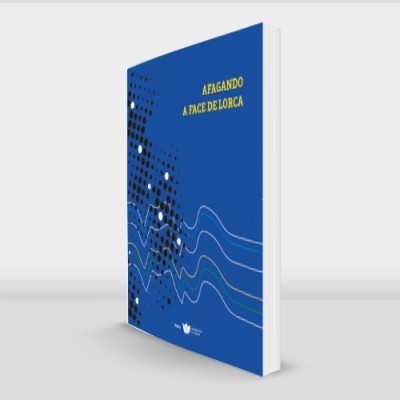 Livro com capa azul e título amarelo