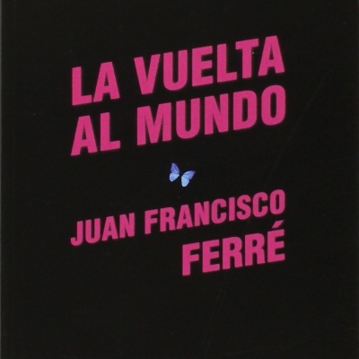 Capa de livro preta com texto rosa e borboleta azul