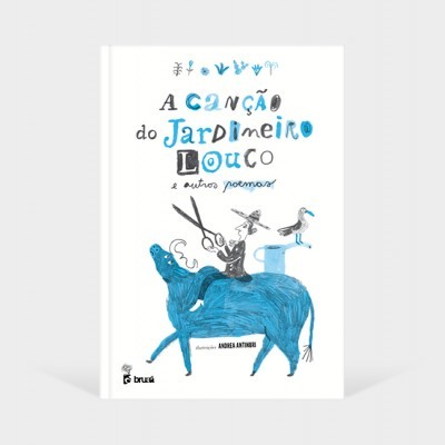 Capa de livro com ilustração e título em azul e preto