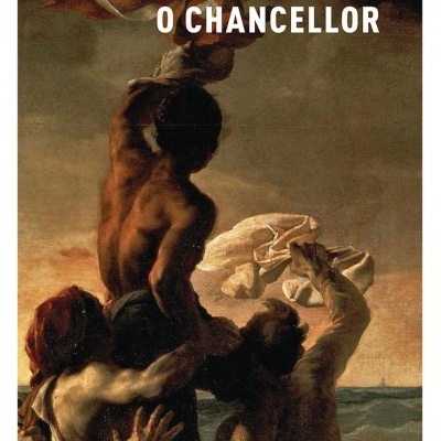 Capa do livro O CHANCELLOR de Jules Verne com ilustração marítima e texto