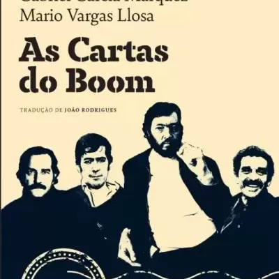 Capa do livro 'As Cartas do Boom' com nomes dos autores e quatro homens desenhados