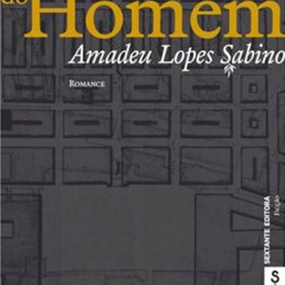 Capa do livro A Cidade do Homem com mapa e texto em amarelo e branco
