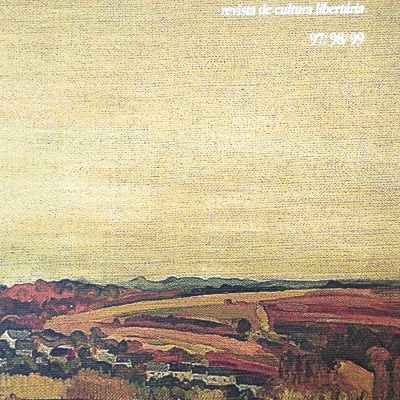 Capa de revista com pintura de paisagem rural e texto informativo no canto superior e inferior direito