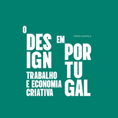 Capa de livro verde com texto branco sobre design em Portugal.