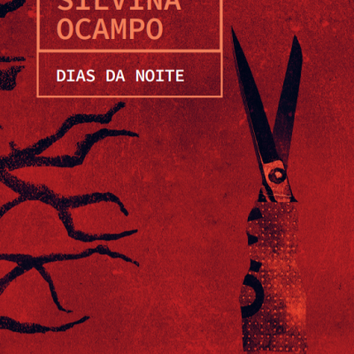 Capa vermelha de livro com tesoura em forma de coelho e texto do título e autor