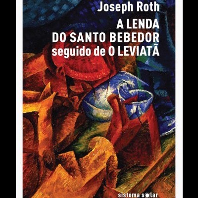 Capa de livro com título, autor e ilustração abstrata colorida