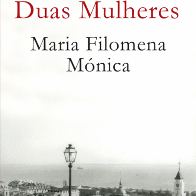 Capa de livro Duas Mulheres com vista urbana em preto e branco