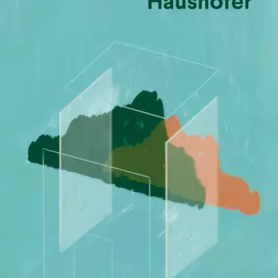 Capa de livro A Parede de Marlen Haushofer com fundo azul e arte abstrata