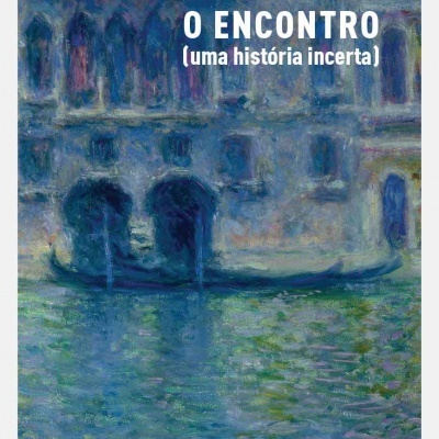 Capa de livro 'O ENCONTRO' com pintura de canal e gôndola