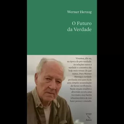 Capa de livro O Futuro da Verdade de Werner Herzog com foto de homem idoso