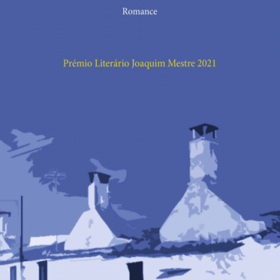 Capa de livro GUADIANA de João Céu e Silva com imagem de casas e chaminés azuis