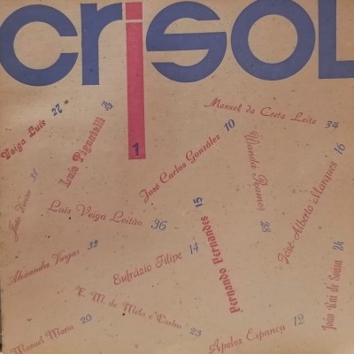 Capa de revista Crisol com nomes e números espalhados