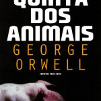 Capa de livro A Quinta dos Animais de George Orwell com imagem de ovelha