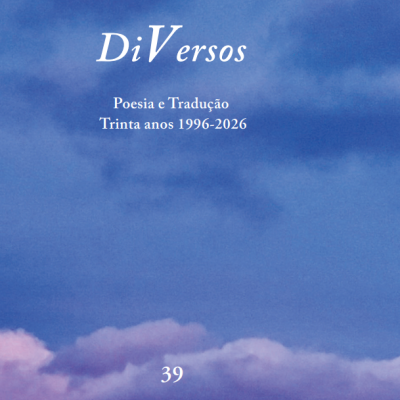 Capa de livro azul com texto branco e nuvens cor de rosa