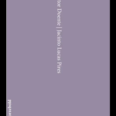 Fundo cinzento-púrpura com texto branco vertical