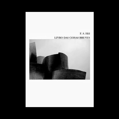 Capa de livro a preto e branco com edifício moderno e título LIVRO DAS COISAS BREVES