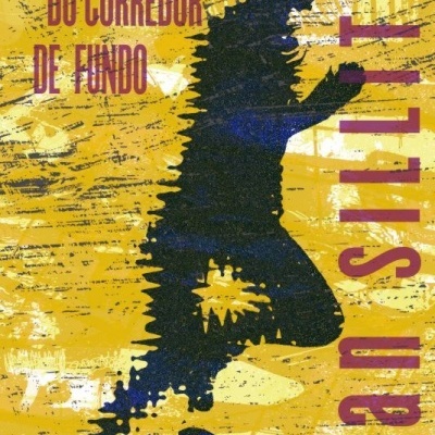 Silhueta de corredor a correr com texto A SOLIDÃO DO CORREDOR DE FUNDO e ATLAS SILLOTE em fundo amarelo