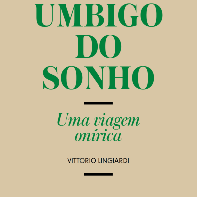Capa de livro com texto verde e preto sobre fundo bege.