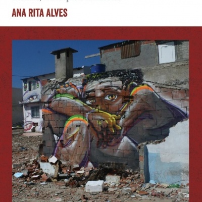 Capa de livro com graffiti colorido de pessoa e texto do título e autor