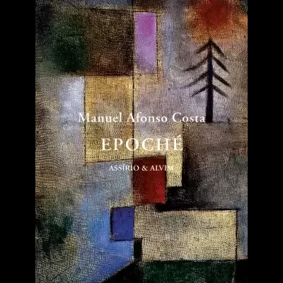 Capa de livro com formas geométricas e árvore abstrata em tons variados