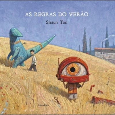 Capa de livro com título, figuras em campo de trigo e elementos industriais ao fundo
