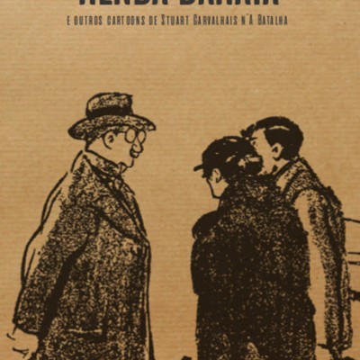 Capa de livro Renda Barata com ilustração de três homens em estilo cartoon