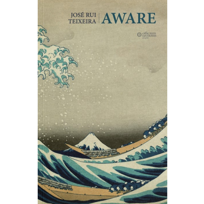 Capa de álbum com ondas azuis, barco, montanha e texto do artista e álbum