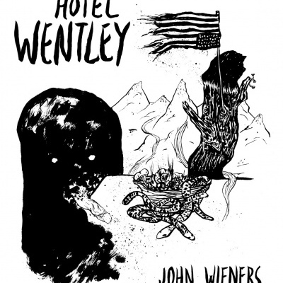 Capa de livro com título, autor e ilustração a preto e branco abstrata