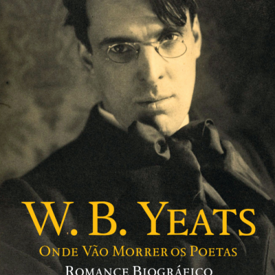 Capa de livro com foto de homem e títulos em amarelo e branco