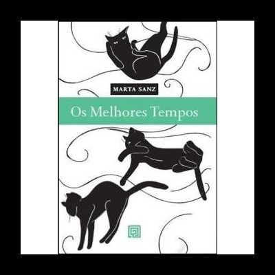Capa do livro 'Os Melhores Tempos' com gatos pretos desenhados