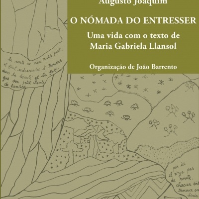 Capa de livro verde com texto e desenho em linhas pretas