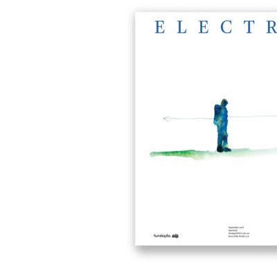 Capa da revista ELECTRA com ilustração abstrata azul e verde e número 3