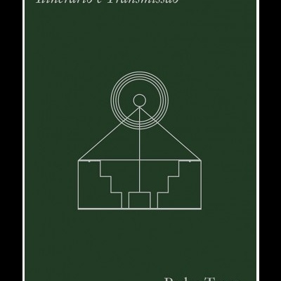 Capa de livro verde escuro com texto e desenho branco