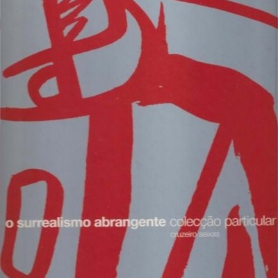 Capa de livro com arte abstrata em vermelho sobre cinza e texto em português.