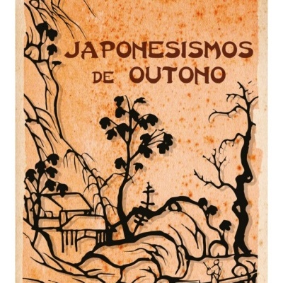 Capa de livro com ilustração preto sobre fundo laranja e texto PIERRE LOTI JAPONESISMOS DE OUTONO
