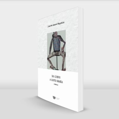 Livro DO CORVO À SANTA MARIA com capa branca e imagem abstrata