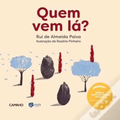 Capa do livro Quem vem lá? com ilustração de árvores e selo de prémio