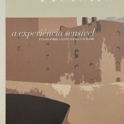 Capa de livro com texto e ilustração abstrata em tons de bege e castanho