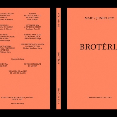 Capa e contracapa da revista BROTÉRIA edição Maio/Junho 2021 com fundo laranja e texto preto.